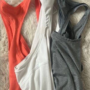 Set of Three Tank Tops - Orange, White, and Gray
